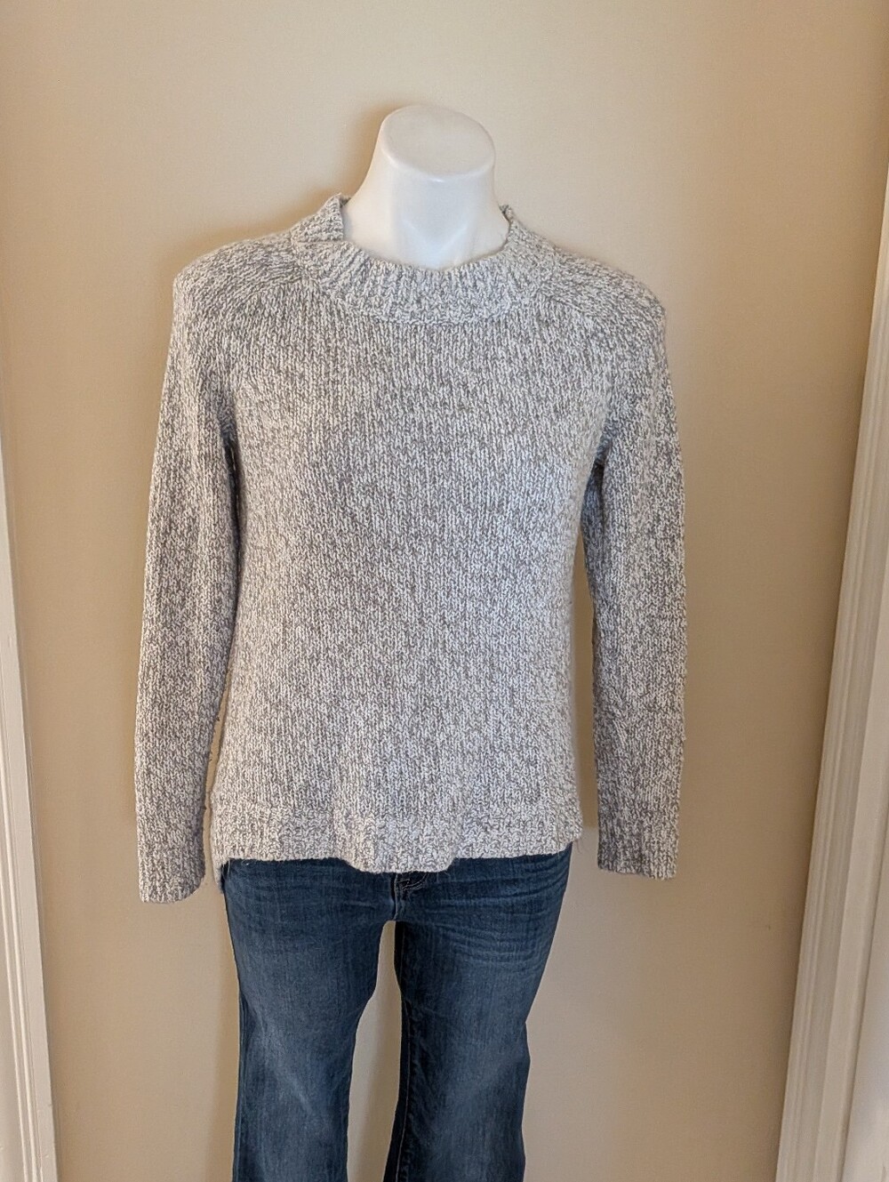 LOFT oatmeal color chinky sweater size M